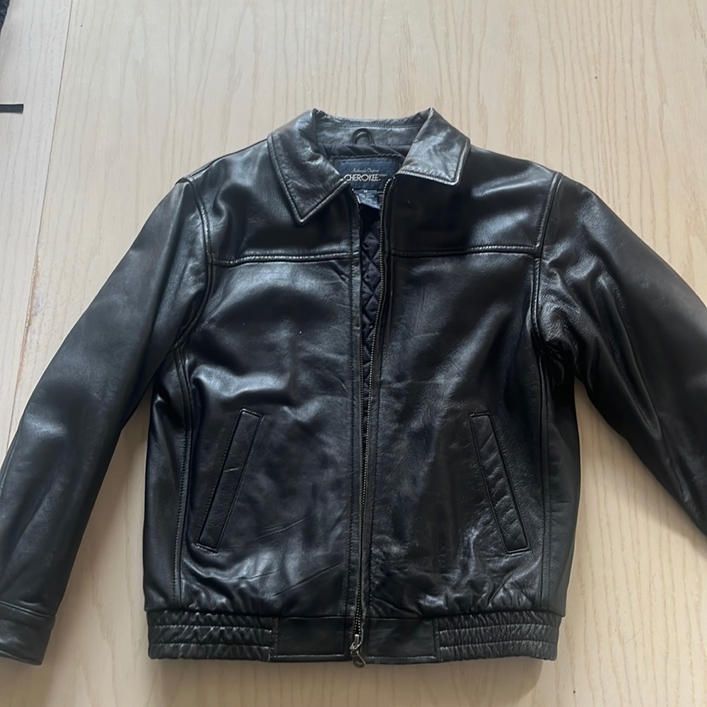 Boys 100% Leather bomber jacket